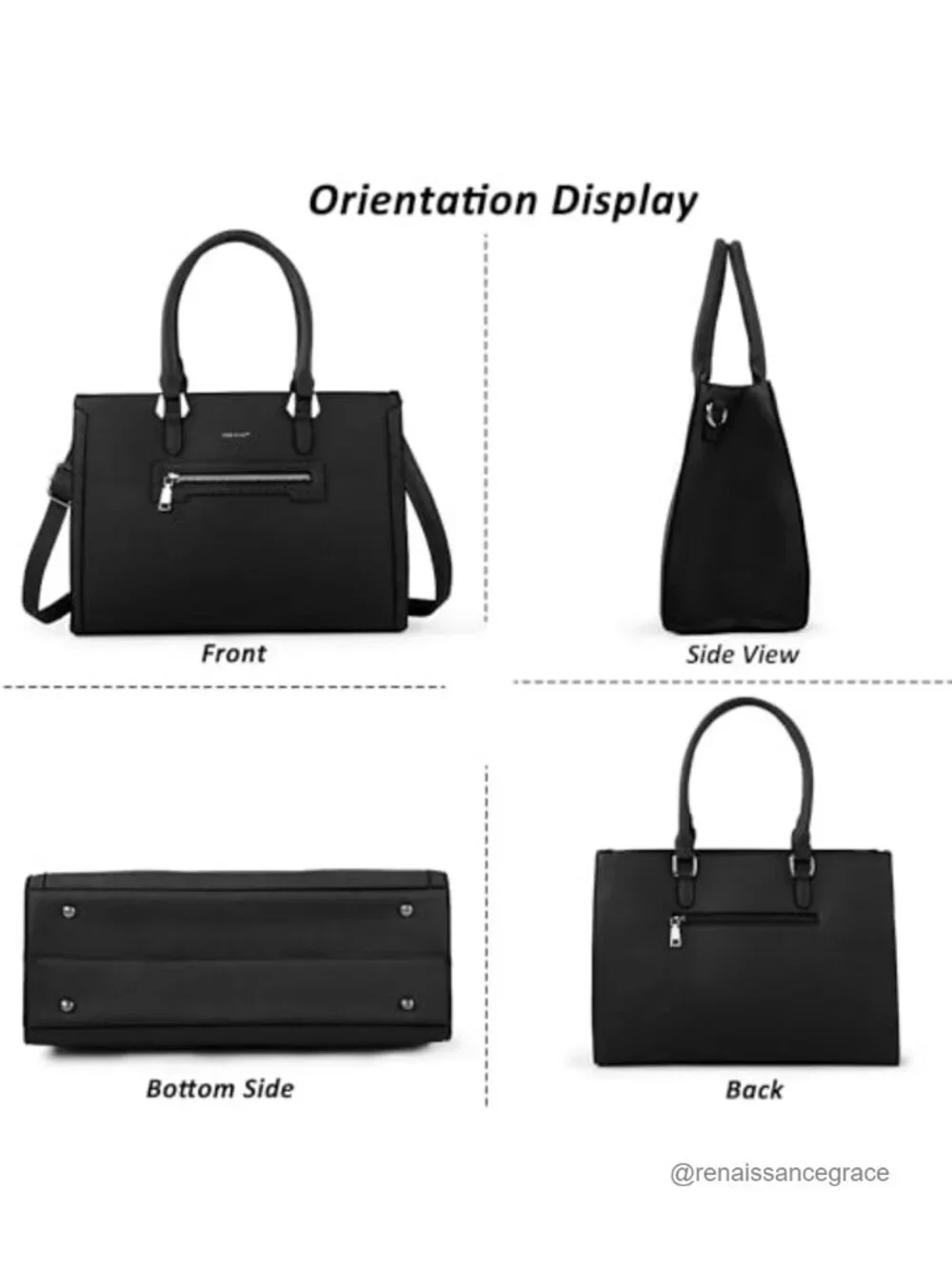 Vegan Leather Satchel Purse with Pockets, Work Tote Bag for Women